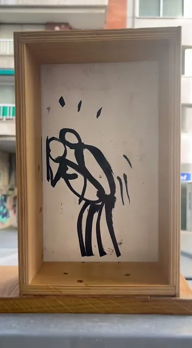 Amorío – street art in Barcelona: scene from the Art Is Trash video by Francisco de Pájaro