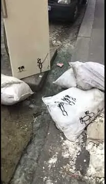  – street art in Barcelona: scene from the Art Is Trash video by Francisco de Pájaro