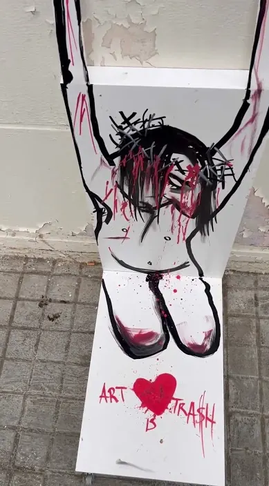  – street art in Barcelona: scene from the Art Is Trash video by Francisco de Pájaro