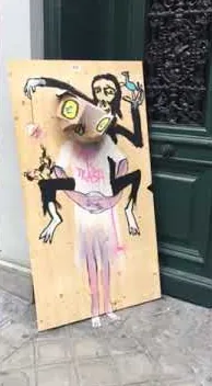  – street art in Barcelona: scene from the Art Is Trash video by Francisco de Pájaro