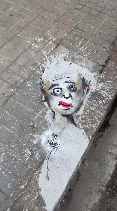 Arte urbano es – street art: scene from the Art Is Trash video by Francisco de Pájaro