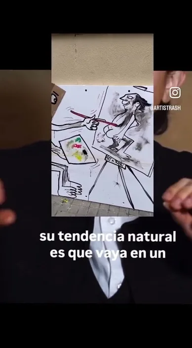 Artista, jamás te rebajes – street art in Barcelona: scene from the Art Is Trash video by Francisco de Pájaro
