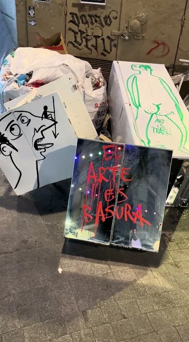 Barcelona – street art: scene from the Art Is Trash video by Francisco de Pájaro