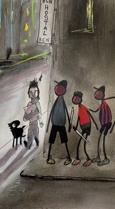 Barcelona www. es – street art: scene from the Art Is Trash video by Francisco de Pájaro