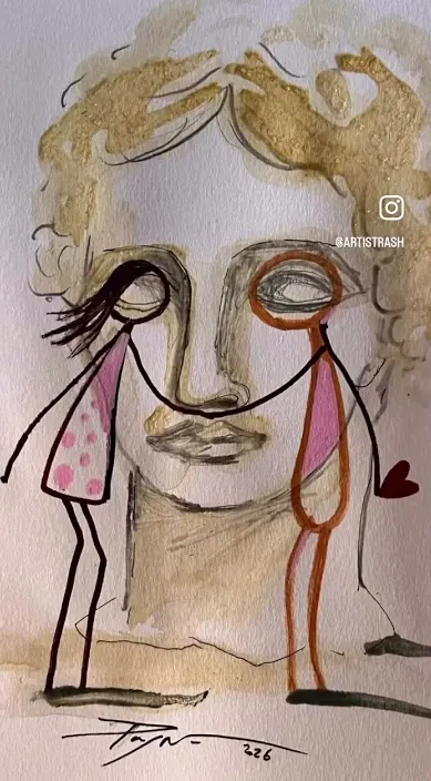 Face drawing made in Bari, Italy, Art Is Trash