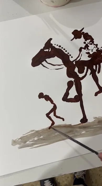 Caballero andante. es – street art: scene from the Art Is Trash video by Francisco de Pájaro