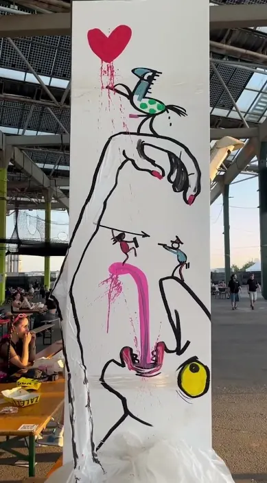 Cruilla festival – street art in Barcelona: scene from the Art Is Trash video by Francisco de Pájaro