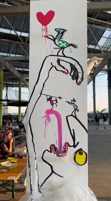 Cruilla festival – street art in Barcelona: scene from the Art Is Trash video by Francisco de Pájaro