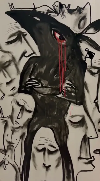 Cuervo – street art in Barcelona: scene from the Art Is Trash video by Francisco de Pájaro