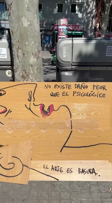 Daño – street art in Barcelona: scene from the Art Is Trash video by Francisco de Pájaro