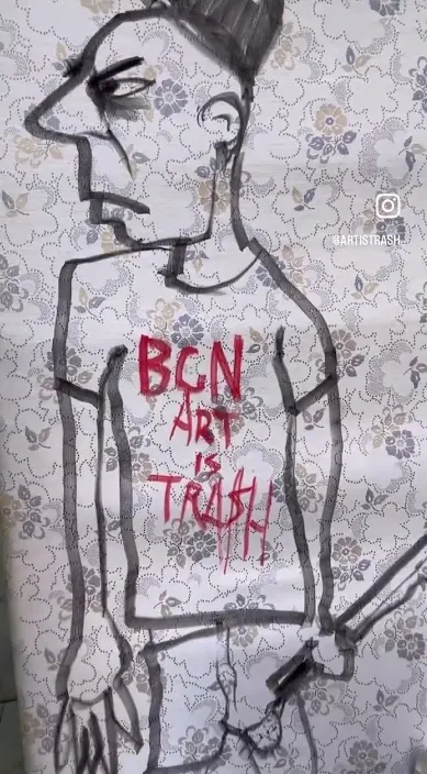 Depredadores en primavera – street art in Barcelona: scene from the Art Is Trash video by Francisco de Pájaro