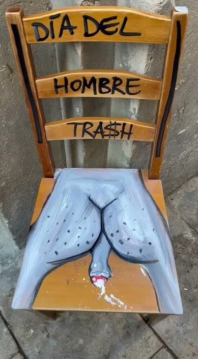 Día del hombre. www. es – street art in Barcelona: scene from the Art Is Trash video by Francisco de Pájaro