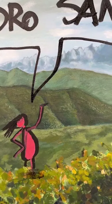 Día en el campo – street art in Barcelona: scene from the Art Is Trash video by Francisco de Pájaro