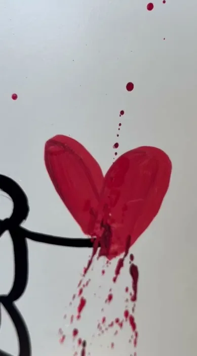 El amor – street art in Barcelona: scene from the Art Is Trash video by Francisco de Pájaro