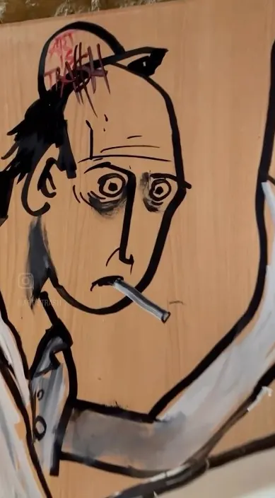 El repartidor – street art in Barcelona: scene from the Art Is Trash video by Francisco de Pájaro