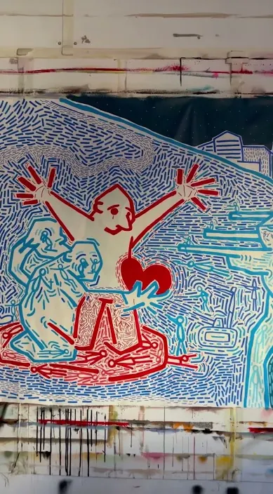 Fin de un poema – street art in Barcelona: scene from the Art Is Trash video by Francisco de Pájaro