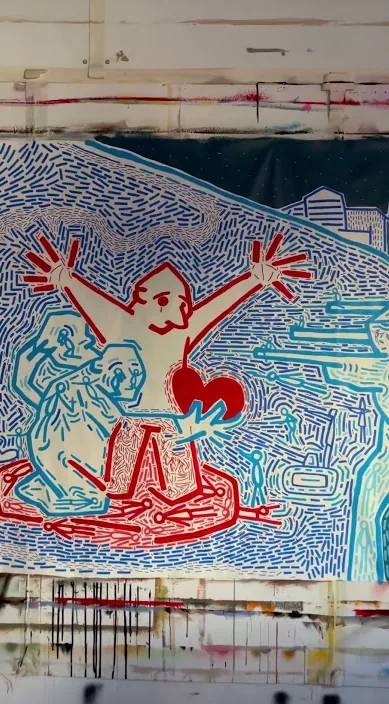 Fin de un poema – street art in Barcelona: scene from the Art Is Trash video by Francisco de Pájaro