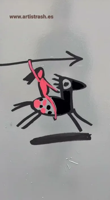 Guerrero – street art in Barcelona: scene from the Art Is Trash video by Francisco de Pájaro