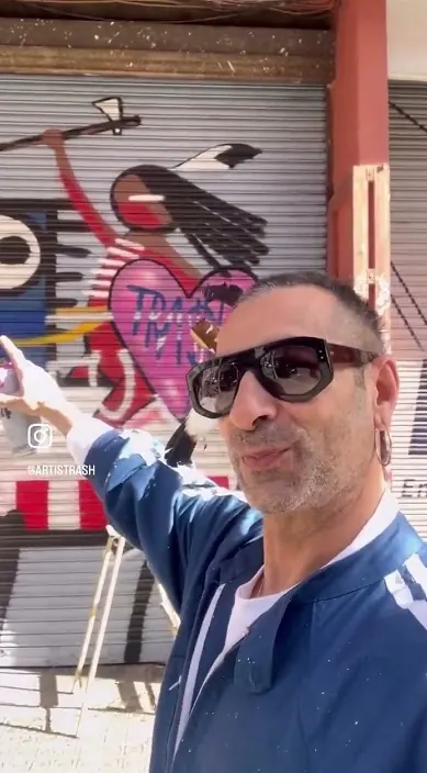 Hacha – street art in Barcelona: scene from the Art Is Trash video by Francisco de Pájaro