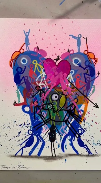 Heart es – street art: scene from the Art Is Trash video by Francisco de Pájaro