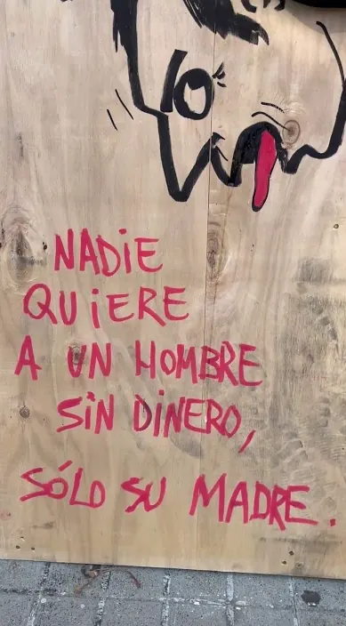 Hombre – street art in Barcelona: scene from the Art Is Trash video by Francisco de Pájaro