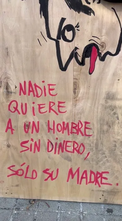 Hombre – street art in Barcelona: scene from the Art Is Trash video by Francisco de Pájaro