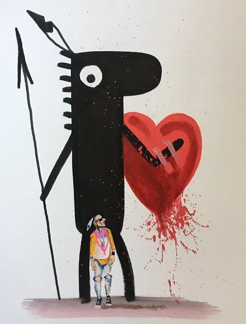 Into the light of a dark black night – street art in Barcelona: scene from the Art Is Trash video by Francisco de Pájaro