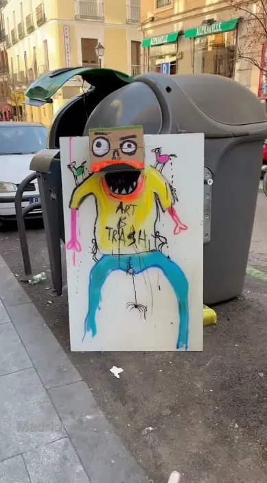 Madrid es – street art: scene from the Art Is Trash video by Francisco de Pájaro