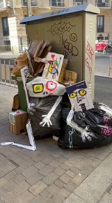 Madrid es – street art: scene from the Art Is Trash video by Francisco de Pájaro
