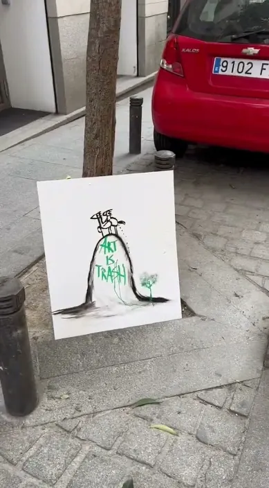 Madrid es – street art: scene from the Art Is Trash video by Francisco de Pájaro