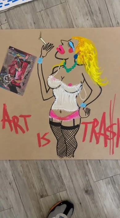 Mujer – street art in Barcelona: scene from the Art Is Trash video by Francisco de Pájaro