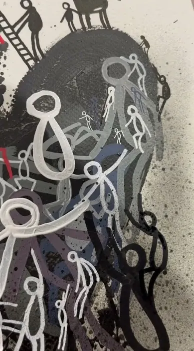 Negro es – street art in Barcelona: scene from the Art Is Trash video by Francisco de Pájaro
