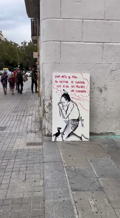 Padre nuestro – street art in Barcelona: scene from the Art Is Trash video by Francisco de Pájaro