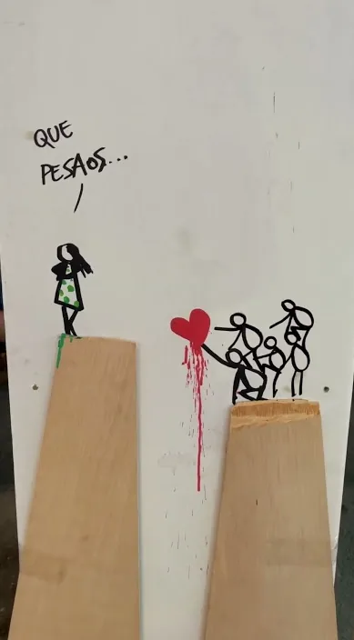 Pesados – street art in Barcelona: scene from the Art Is Trash video by Francisco de Pájaro