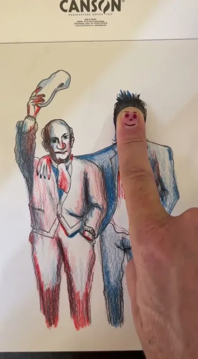 Picasso y yo – street art in Barcelona: scene from the Art Is Trash video by Francisco de Pájaro