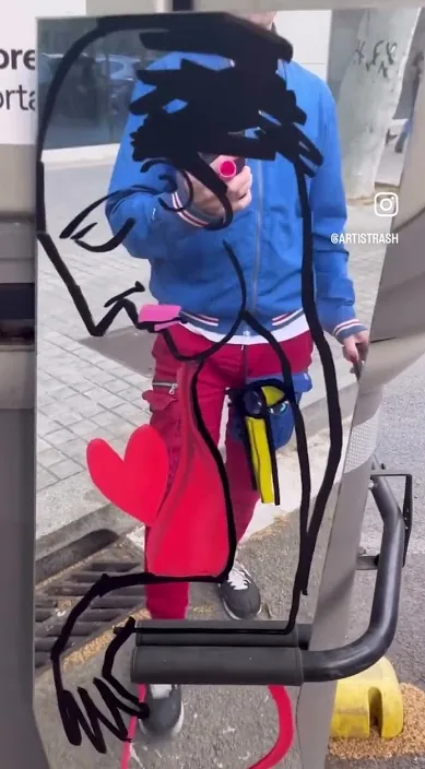 Referente cultural – street art in Barcelona: scene from the Art Is Trash video by Francisco de Pájaro
