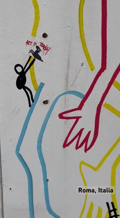 Roma – street art: scene from the Art Is Trash video by Francisco de Pájaro