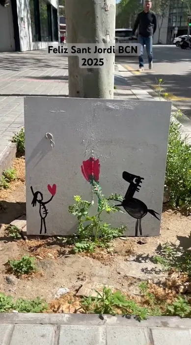 Sant jordi – street art in Barcelona: scene from the Art Is Trash video by Francisco de Pájaro