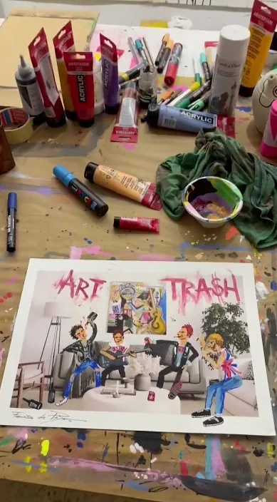 Sex Pistols trash – street art in Barcelona: scene from the Art Is Trash video by Francisco de Pájaro