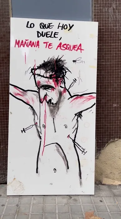 Todo es pasajero – street art in Barcelona: scene from the Art Is Trash video by Francisco de Pájaro
