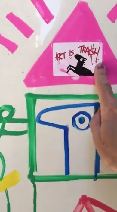 Trash – street art in Barcelona: scene from the Art Is Trash video by Francisco de Pájaro