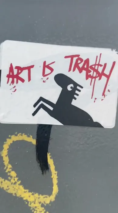 Unidos para toda la vida. es – street art in Barcelona: scene from the Art Is Trash video by Francisco de Pájaro