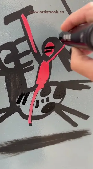 Victoria – street art in Barcelona: scene from the Art Is Trash video by Francisco de Pájaro