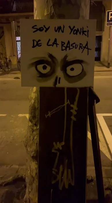 Yonki. es – street art in Barcelona: scene from the Art Is Trash video by Francisco de Pájaro